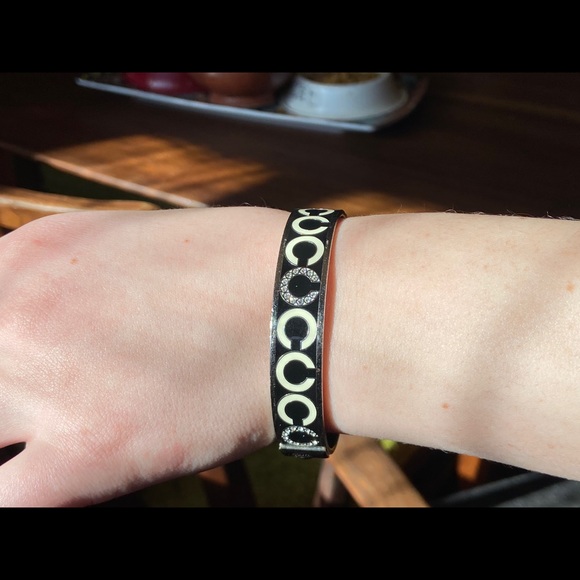 Authentic Coach Enamel Logo Bangle with Crystals - Picture 4 of 4